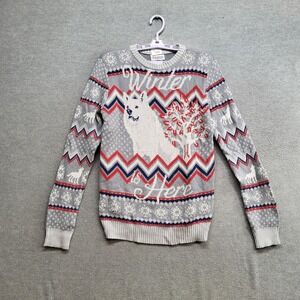 Game Of Thrones Women Sweater Medium Gray Dire Wolf Holiday Ugly Knit‎ NWT